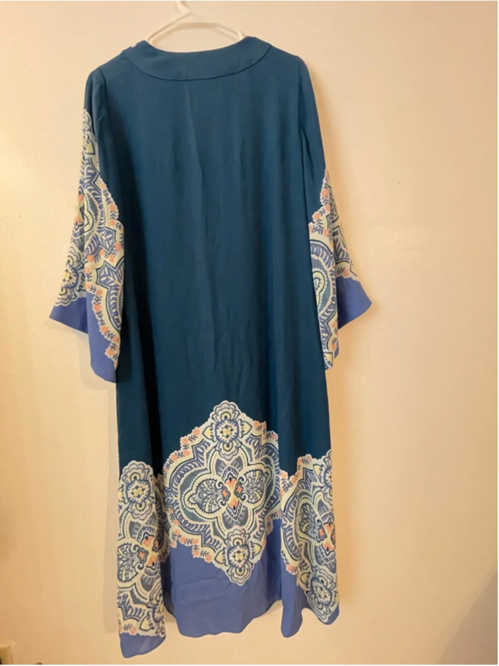 Women's Chico's Blue Paisley Print Kaftan Cover-Up One Size